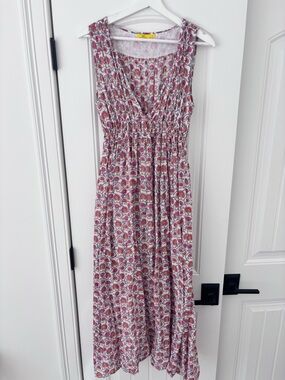 Roller Rabbit Pink Paisley Print Maxi Dress - size L, cotton dress